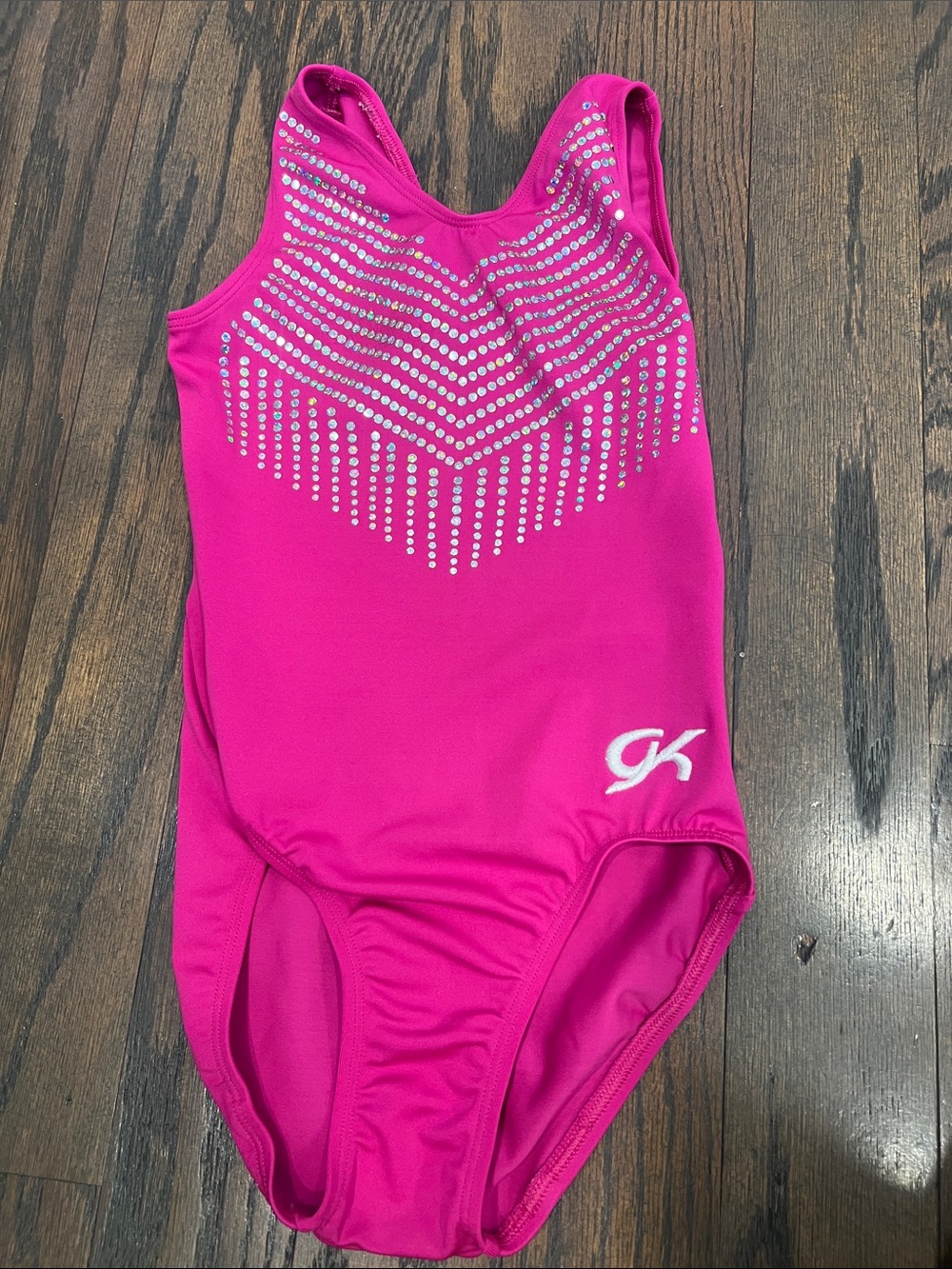 GK Girls Bright Hot Pink Sparkle Accent One-Piece Leotard - (Size 5T)